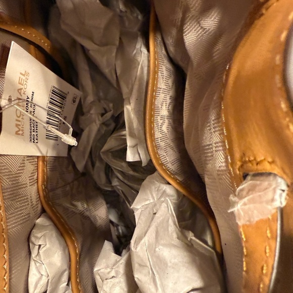 Michael Kors Women’s “Romy” Denim Blue Suede & Tan Leather Backpack NWT - Picture 14 of 16